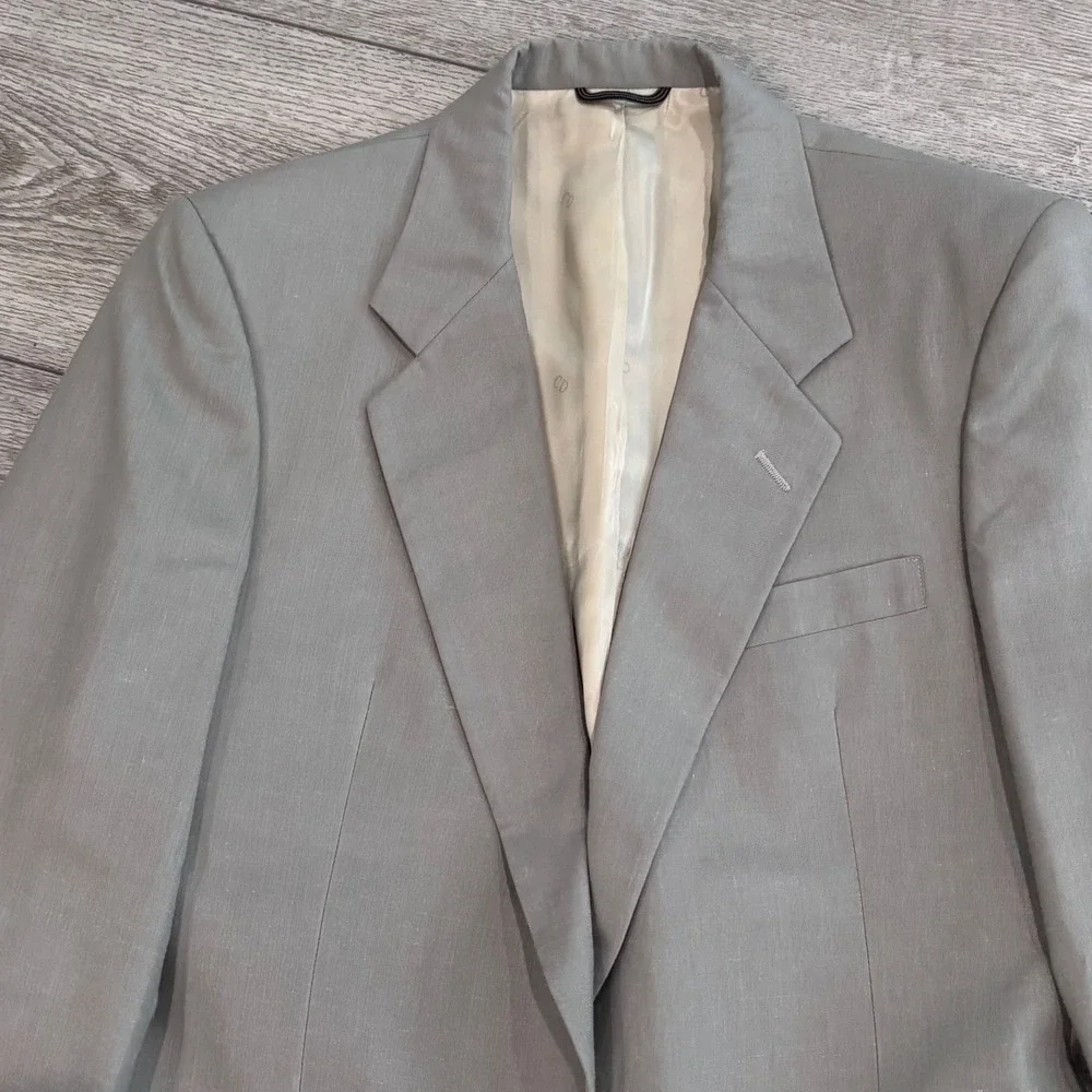Christian Dior Monsieur Blazer Mens Gray 2 Button Sport Coat Suit Jacket Vintage